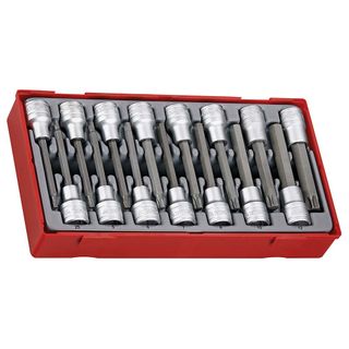 15pc 1/2in Dr. TX & Hex Long Bits Skt Set - TC-Tray -Teng