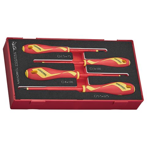 4pc Screwdriver Set Insulated Flat -Teng