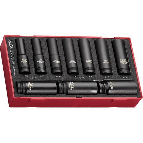 14pc 1/2in Dr. AF Deep Impact Socket Set 6-Pnt (EVA) -Teng