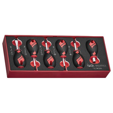 6pc Stubby Screwdriver Set -Teng