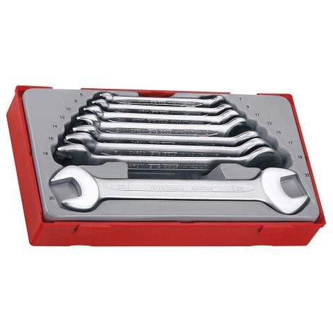 8pc Dbl Open-End Spanner Set 6-22mm - TC-Tray -Teng