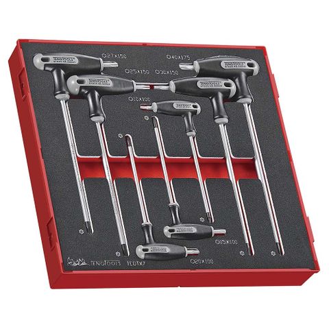 7pc Torx Tp/Tpx T-Handle Set 10-40 -TED-Tray -Teng