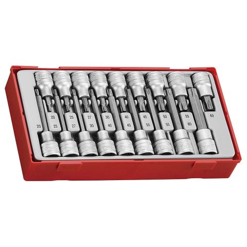 18pc 1/2in Dr. TX Bit Skt Set - TC-Tray -Teng