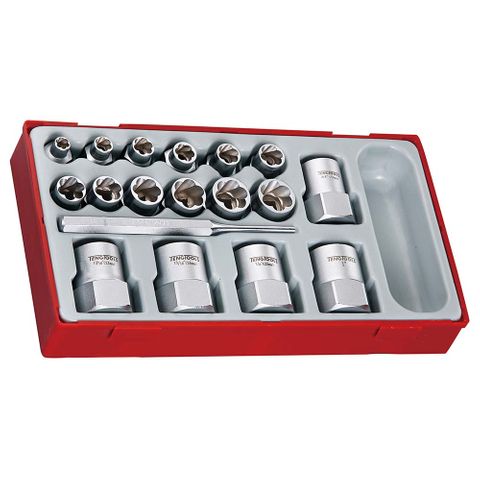 3/8in & 1/2in Dr. Stud Ext Skt Set - TC-Tray -Teng