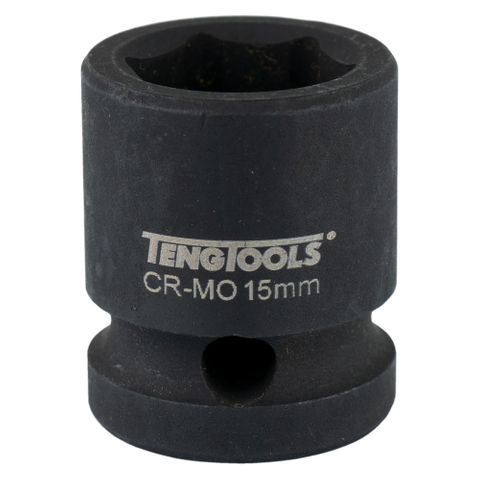 1/2in Dr. Stubby Impact Socket 15mm DIN -Teng