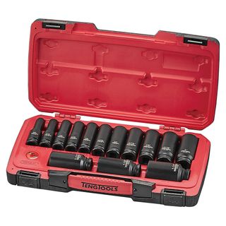 18pc 1/2in Dr. AF Deep Impact Socket Set 6-Pnt -Teng