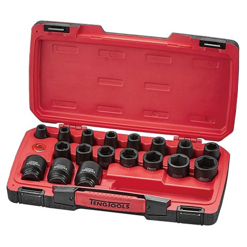 22pc 1/2in Dr. MM Reg. Impact Socket Set 6-Pnt -Teng