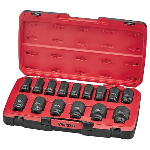 17pc 3/4in Dr. MM Deep Impact Socket Set 6-Pnt -Teng