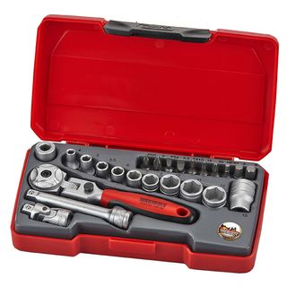 24pc 1/4in Dr. Mini Metric Socket Set (Flex Ratchet.) -Teng