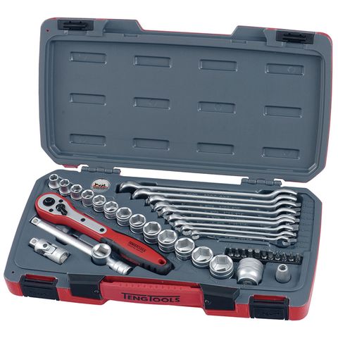 39pc 3/8in Dr. Metric Reg. Socket & Spanner Set -Teng