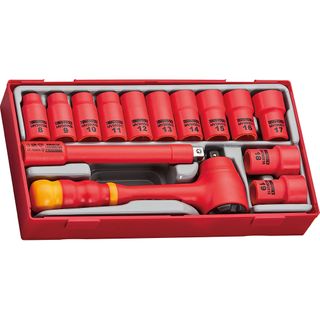 14pc 1000V VDE 3/8in Dr. Insulated Socket Set - TC-Tray -Teng