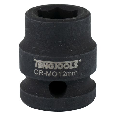 1/2in Dr. Stubby Impact Socket 12mm DIN -Teng