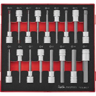 17pc 1/2in Long Hex & TX Bit Socket Set EVA2 -Teng