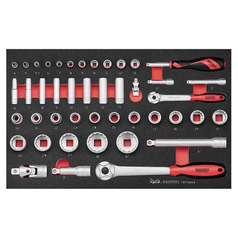 44pcSocket Set 1/4in and 1/2in Drive -Teng