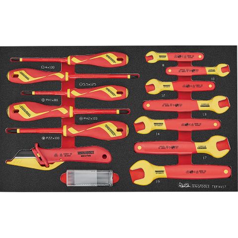 17pc Insulated Spanner & Screwdriver Set EVA3 -Teng