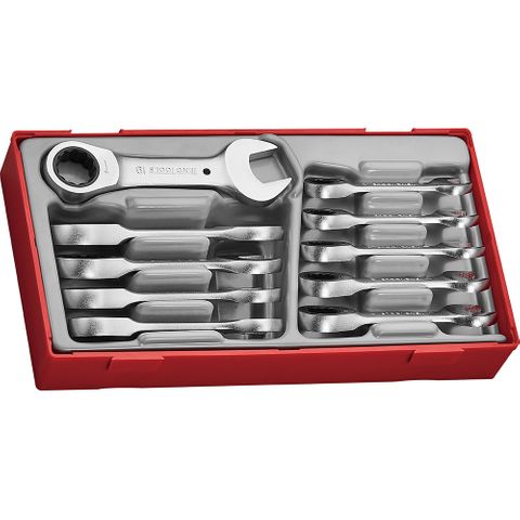 10pc Stubby Ratchet Combination Spanner Set - TC-Tray -Teng