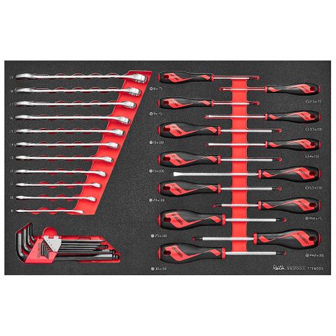 33pc Screwdriver-Spanner & Hex Key Set (EVA) -Teng