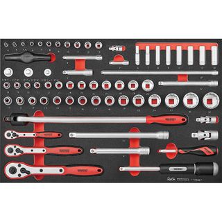 67pc 1/4in  3/8in & 1/2in Drive Metric Socket Set -Teng