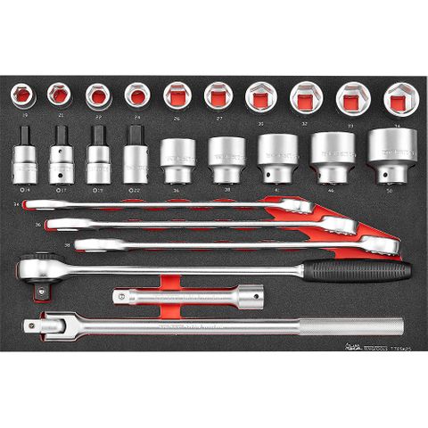 25pc Metric 6-Point Socket & Spanner Set -Teng