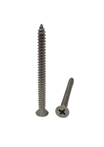 8G x 2 Countersunk Self Tapping Screw 304 Stainless Steel Phillips