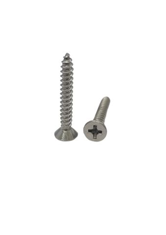 8G x 1-3/4 Countersunk Self Tapping Screw 304 Stainless Steel Phillips