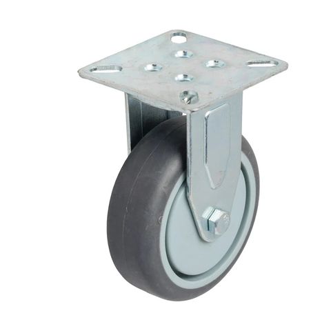 Castor Fixed Grey Rubber 75mm