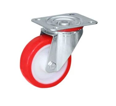 Castor Swivel Red Urethane 100mm