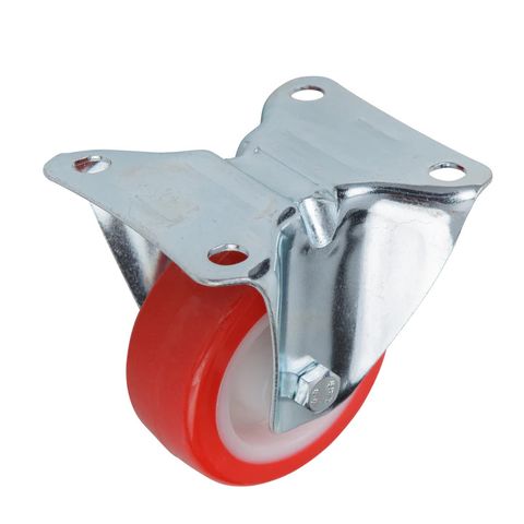 Castor Fixed Red Urethane 80mm