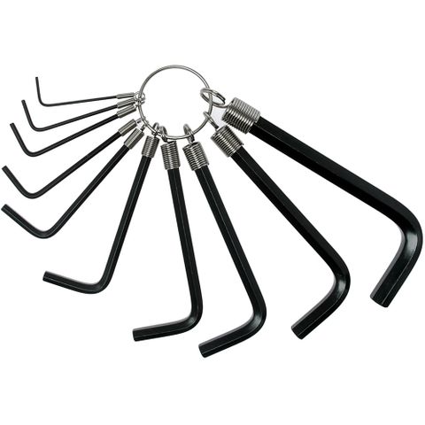 10pc Keyring Standard Metric Hex Key Set - 1.5-10.0mm -Teng