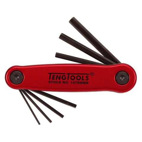 7pc Fold-Up Metric Hex Key Set - 1.5-6.0mm -Teng