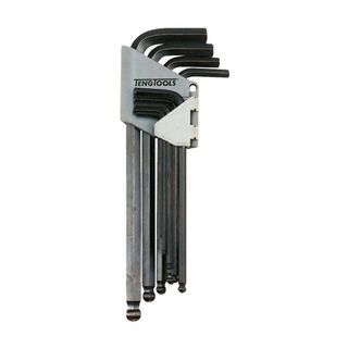 9pc Ball-End Cr-V AF Hex Key Set - 5/64-3/8in -Teng