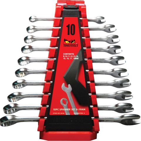 10pc Combination Metric Spanner Set 8-19Metric -Teng