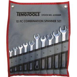 10pc Combination Metric Spanner Set w/Wallet 8-19mm -Teng