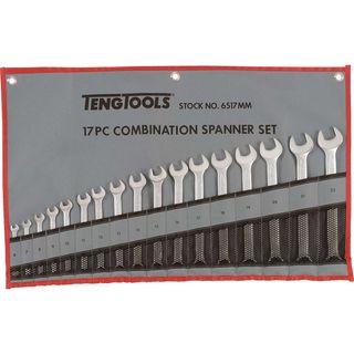 17pc Combination Metric Spanner Set w/Wallet 6-22mm -Teng