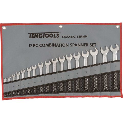 17pc Combination Metric Spanner Set w/Wallet 6-22mm -Teng