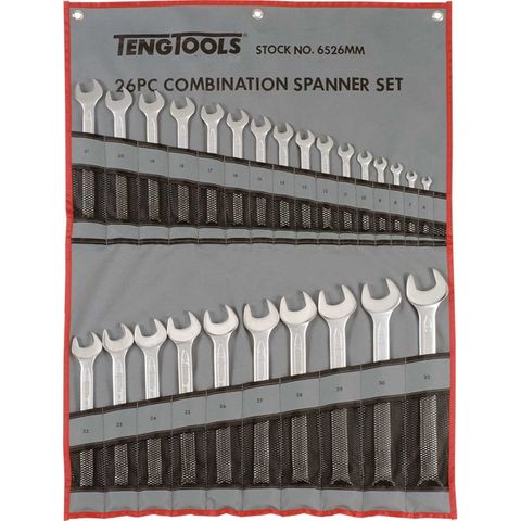 26pc Combination Metric Spanner Set w/Wallet 6-32mm -Teng