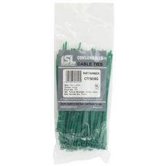 150 x 3.6mm Cable Tie-Green