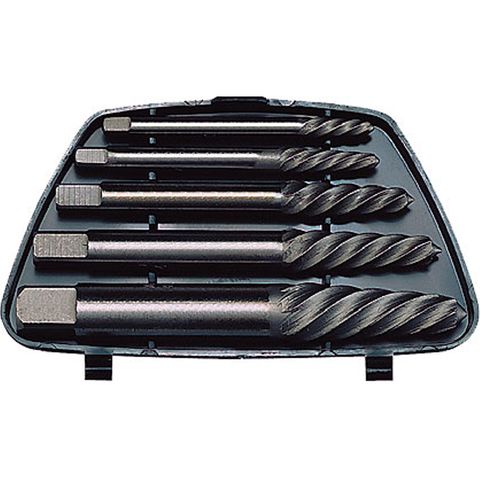 5pc Screw Extractor Set - Round Shank -Teng