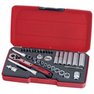 36pc 1/4in Dr. Metric Reg/Deep Socket Set -Teng