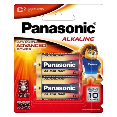 PANASONIC C BATTERY ALKALINE (2PK)