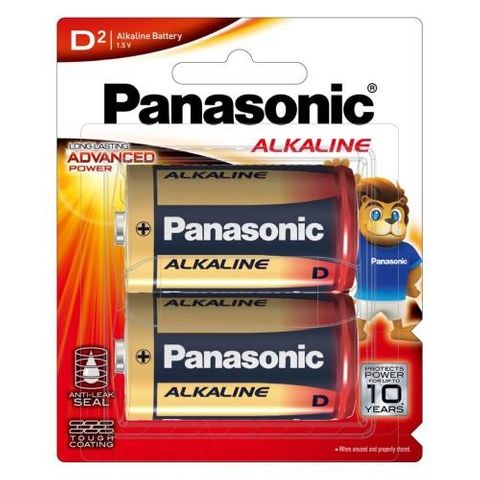 PANASONIC D BATTERY ALKALINE (2PK)
