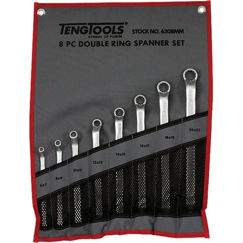 8pc Double off-Set Ring Spanner Set 6-22mm -Teng