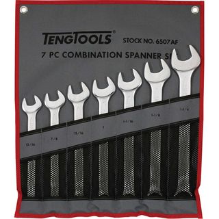 7pc Combination AF Spanner Set w/Wallet 13/16-1-1/4in -Teng
