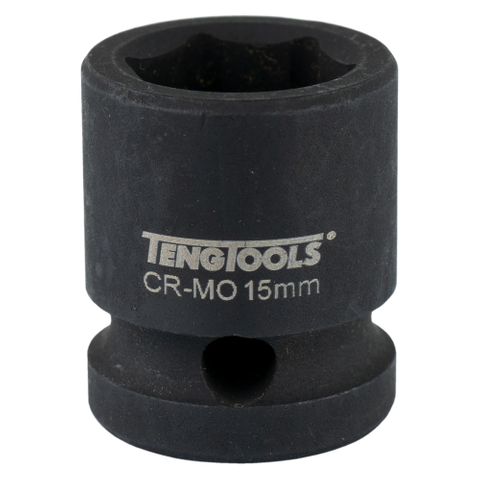 1/2in Dr. Stubby Impact Socket 15mm DIN -Teng