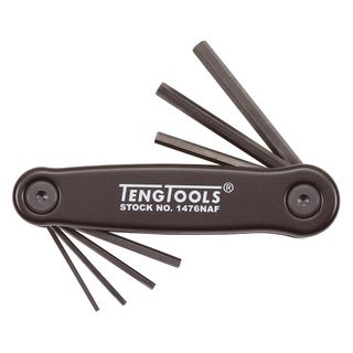 7pc Fold-Up AF Hex Key Set - 1/16-7/32in -Teng