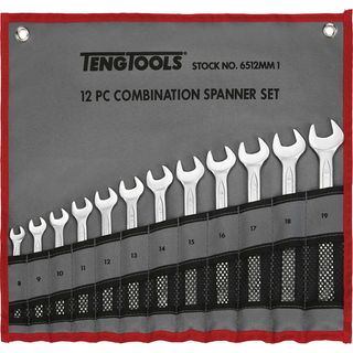 12pc Combination Metric Spanner Set w/Wallet 8-19mm -Teng