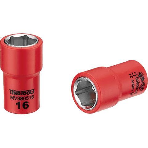1000V VDE 3/8in Dr. Insulated Socket 16mm -Teng