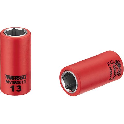 1000V VDE 3/8in Dr. Insulated Socket 13mm -Teng
