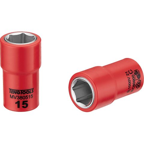 1000V VDE 3/8in Dr. Insulated Socket 15mm -Teng