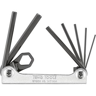 7pc Fold-Flat Metric Hex Key Set - 1.5-6.0mm -Teng
